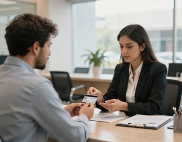 a man riding a skateboard down a street next to tall buildings