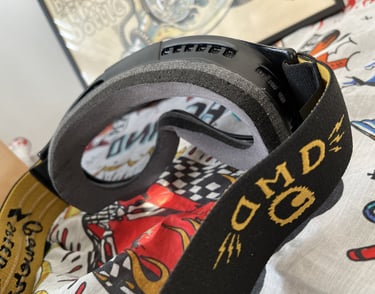 Gogle motocyklowe DMD od strony wewnętrznej