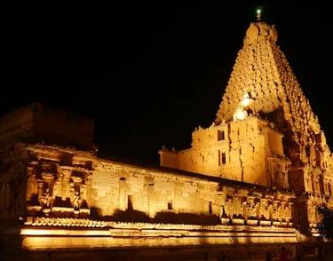 Brihadeeshwara Temple Thanjavur Night View