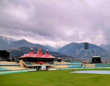 Dharamshala cricket stadium in Himachal Pradesh.