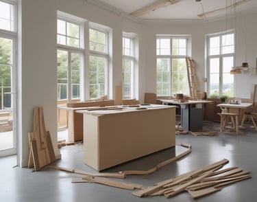 Photo d'un intérieur en plein travaux