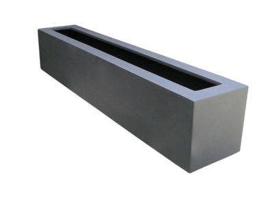 a rectangular steel planter with a rectangular shaped planter