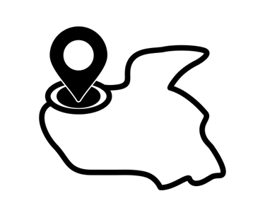 Icon of a location pin on an AI strategy and AI tools website