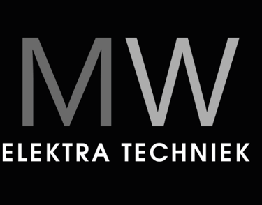 Logo van MW Elektra Techniek met de initialen 'MW' in grijstinten en de tekst 'ELEKTRA TECHNIEK' in witte letters.