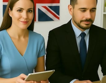 Hombre y mujer en una oficina
