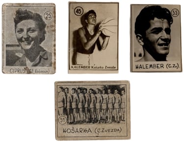 Rare Early 1950s Crvena Zvezda Kosarka Basketball Cards