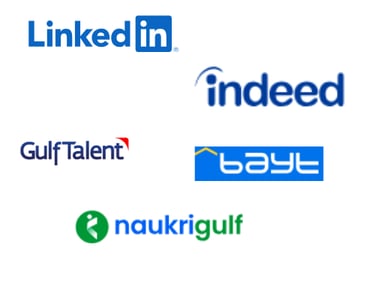 Job searching , Indeed, linked IN gulftalent