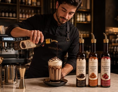 MONÉLIA flavored syrups for coffee iced drinks