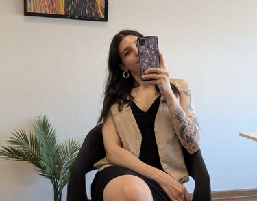 Founder of DigitAmped working in the office, designing marketing systems.