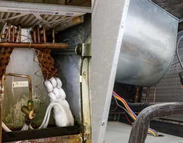 Cleaning condenser coils of an air conditioning unit in Dubai