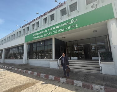 Customs Office Building “Chan Legal Advisory lawyer at Don Mueang Airport Customs Office, Thailand.”