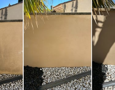 Nettoyage de mur sans haute pression avant pendant et après