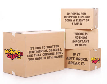 Messy moving boxes