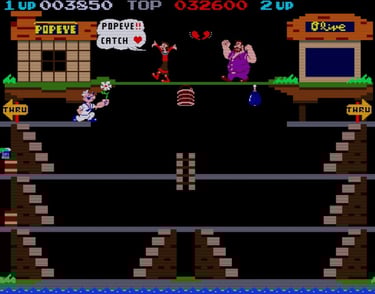 Popeye Arcade Olive Oyl Catching Hearts