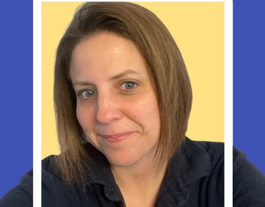 Amy McArdle with a yellow frame in Newburgh NY