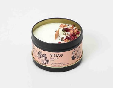 Sinag, Bhairav, vela de cera de soja, aroma rosa