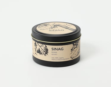 Sinag, vela de cera de soja, gyan, mudras, incienso