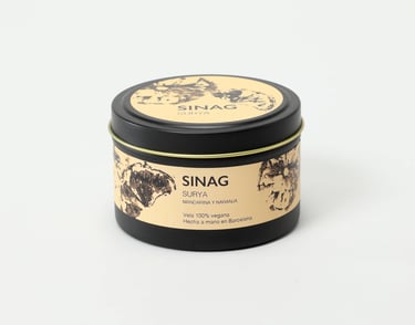 Sinagcandles, surya cerrada, mandarina, vela de soja