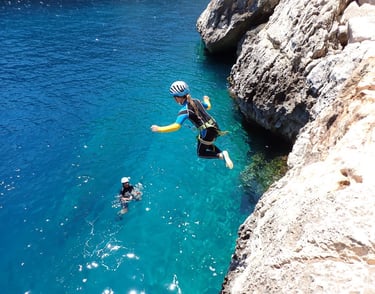 a person in a wetsuit is diving in the water
