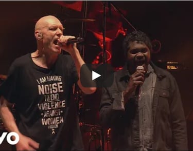 two singers singing Treaty an australianaboriginal song 