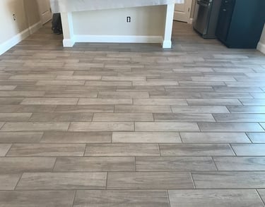 Grout colored sealed to match the tile 