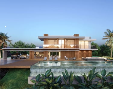 projeto de casa com Piscina de borda infinita
