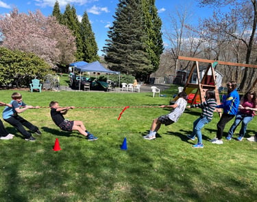 Kids participating in tug-of-war in Massachusetts