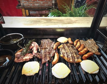 deliciosa carne en candelabro parrilla