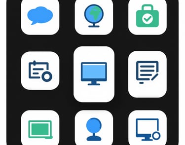 A sleek workspace with a laptop displaying a brand mood board.