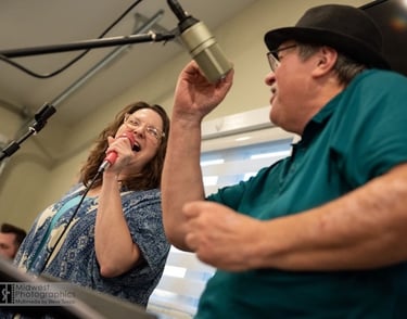 Katie Hendrick and Mike Vanden Tak rehearsing