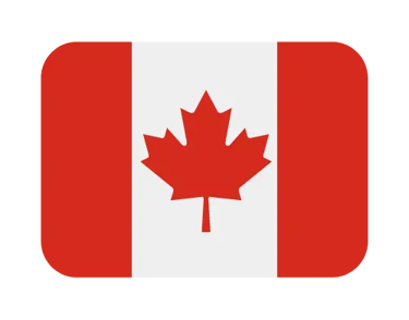 Rounded rectangle icon of the national flag of Canada with the red maple leaf.