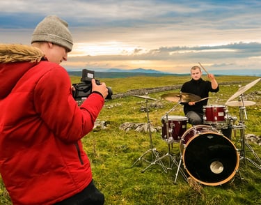 Filming in Malham Cove 