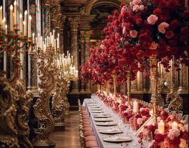 Fabulous wedding reception in Paris chateaux for a sumptuous wedding . Full of flowers