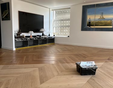 Parketvloer geschuurd en geolied voor een natuurlijke matte uitstraling
