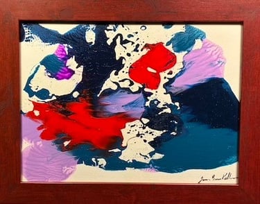 Ghosts poured acrylic paint on canvas paper