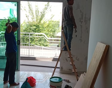 wall surface skimming and curtain rod hook