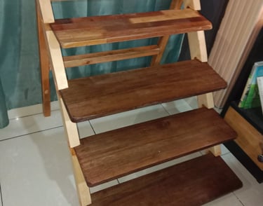 a customized wooden display rack