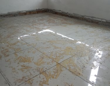 floor damaged by adhesive super glue need to repair