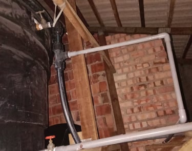 water tank pipe leak on top ceilling