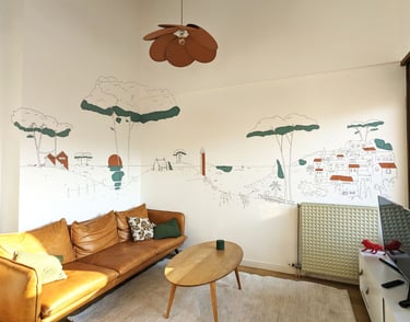fresque murale paysage océan et mer marqueur posca