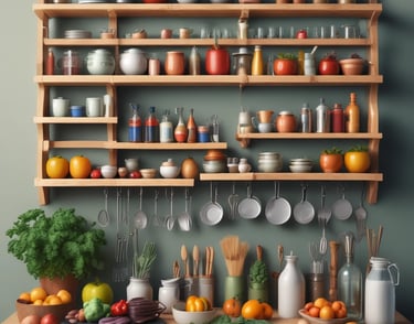 flat lay photography of frying pan beside tomatoes on blue surface