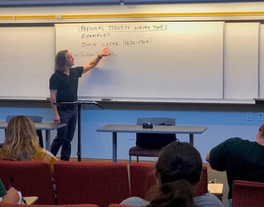 Todd R. Long teaching a Philosophical Classics class