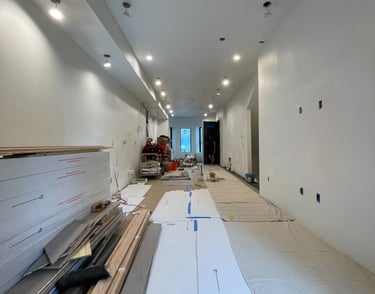 a room with a lot of construction materials and a lot of construction materials