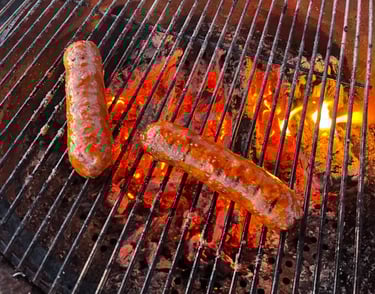 sausages and sausages on a grill