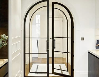 certified aluminum glass arched doors