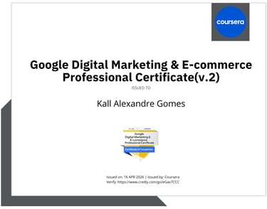 Certigicado Google marketing digital - kall alexandre,
