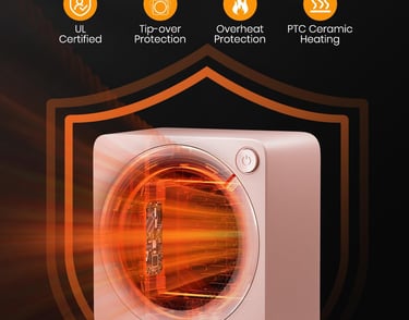 a heater with a safety sign on it