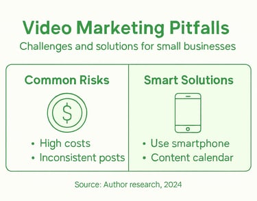 Infographic about video marketing risks and solutions