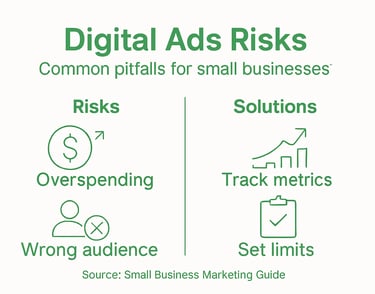 Infographic outlining digital ads risks and solutions