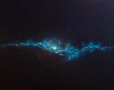 space (cosmic) painting. acrylic on canvas